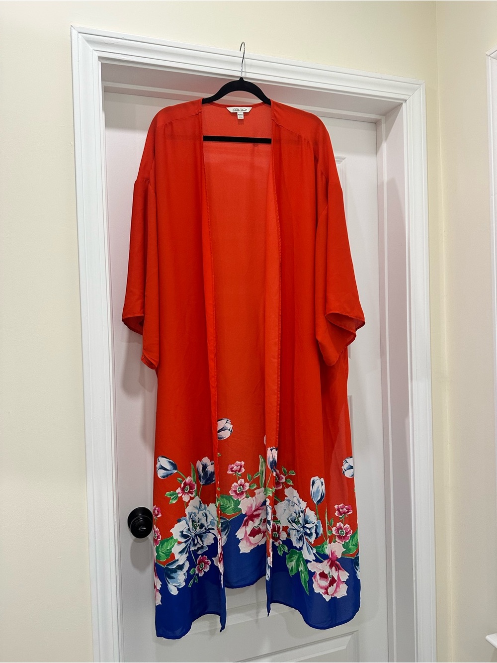 The Pioneer Woman Orange and Blue Floral Kimono Size XXL